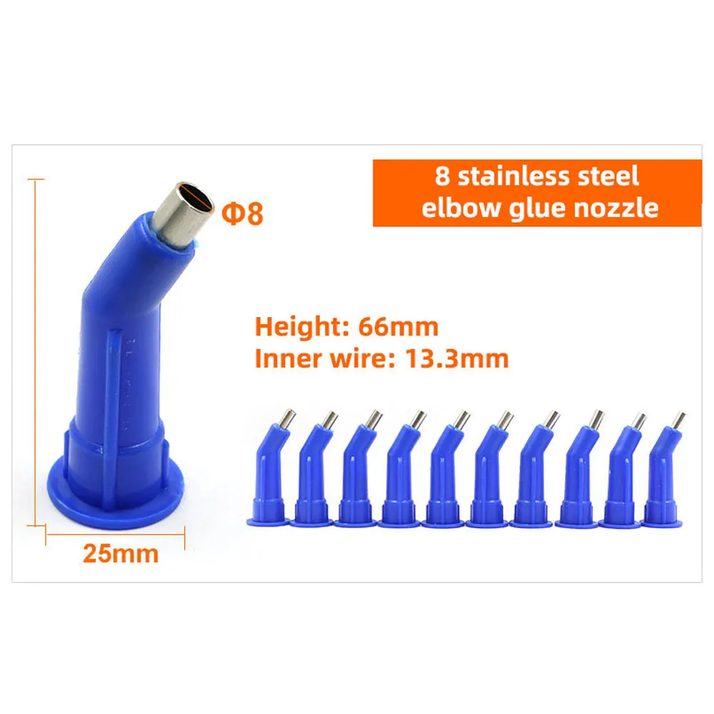 10 stücke Pneumatische Klebepistole Düse Zubehör 6/8/10 MM Edelstahl Kleber Düse Weiche & Harte kleber Düse Adapter Set Kleber Düse – Detail 11