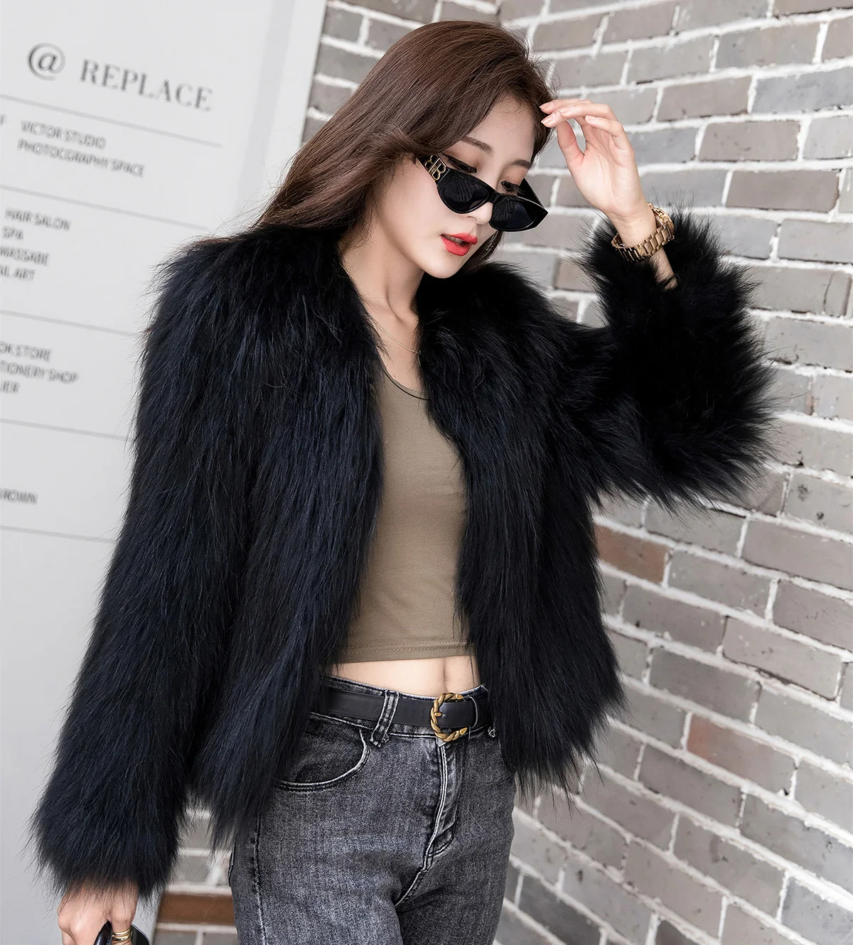 100% Fur Real Wasbeer Bont Geweven Jas Natuurlijke Vrouwelijke Warmte Jong Bont Jacket Animal Fur Casual Jas Winter