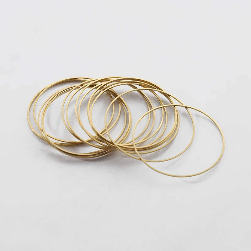 20pcs Raw Brass 50mm 55mm 60mm Large Circle Hoop Charm Connector Rings For DIY Dangling Jewelry Findings Making Accessories - Image 5