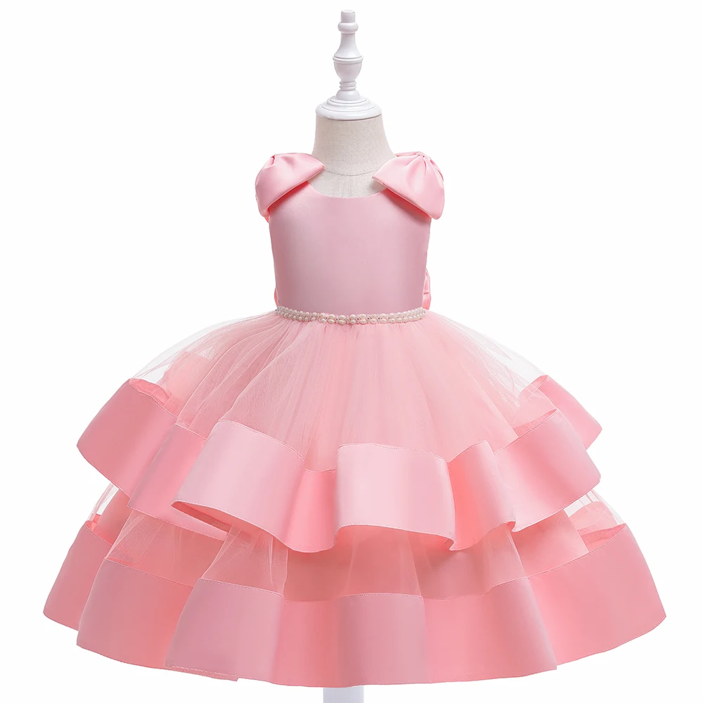 Summer Kids Dress For Girls Princess Wedding Prom Gown Bow Elegant Girl Birthday Party Dresses Children Christmas Costumes 3-10Y