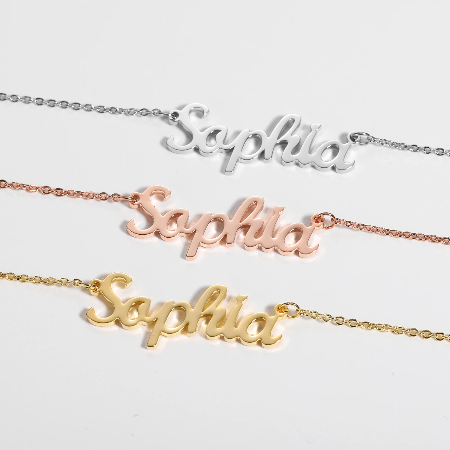 Customized Name Necklace Gold Siliver Rose Gold Name Necklace High Quality Stainless Steel Necklace For Women Gift