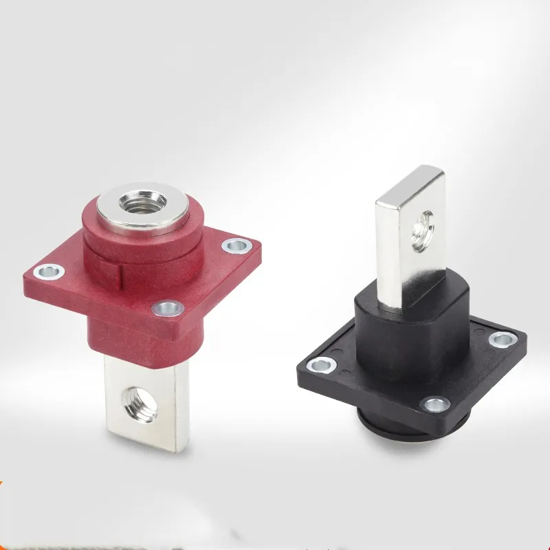 2 pcs Through The Square 300A All-copper Battery Post Through The Wall High-current Copper Terminal Battery Connector