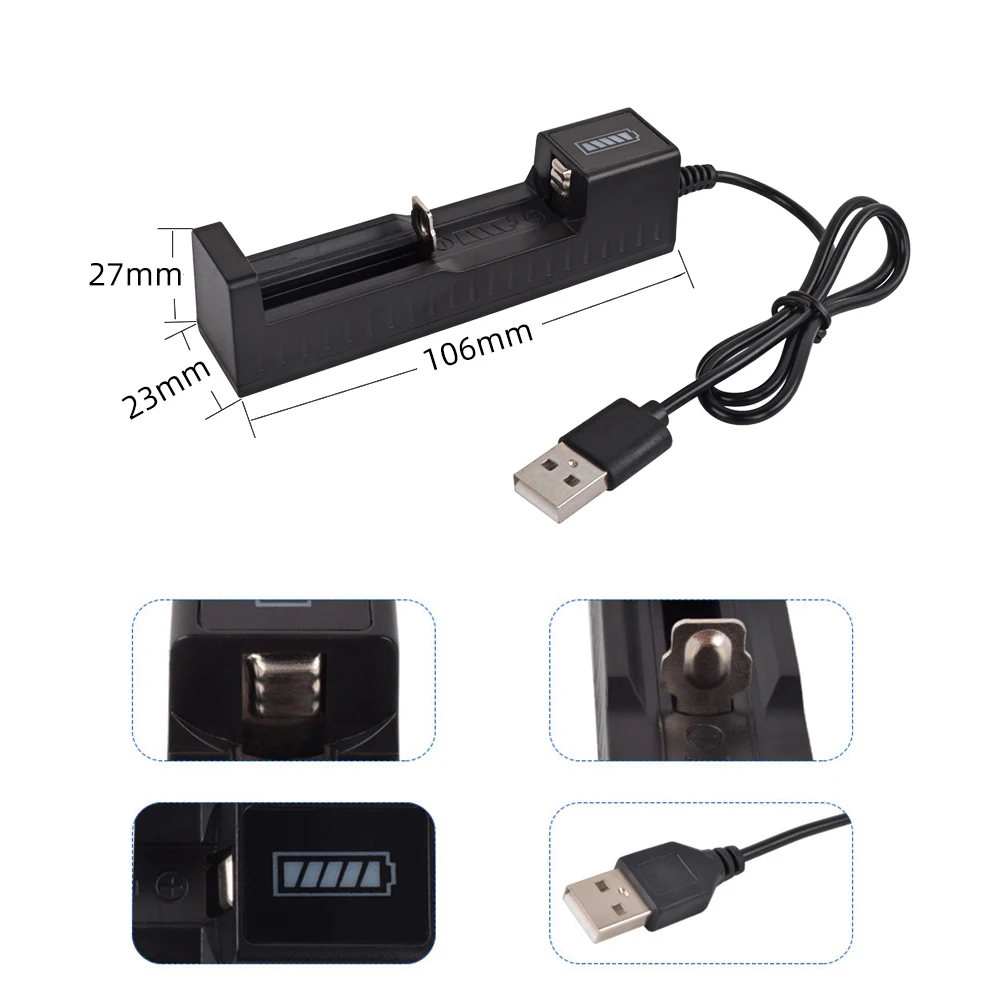 All-In-One USB Battery Charger for 3.7V 18650 16430 14500 10440 Li-ion Battery