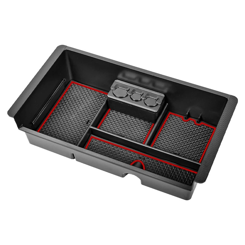 

For GMC Sierra 1500 and Chevy Silverado 1500 2014-2018 Storage Box Car Central Armrest ABS Storage Box Organizer Accessories