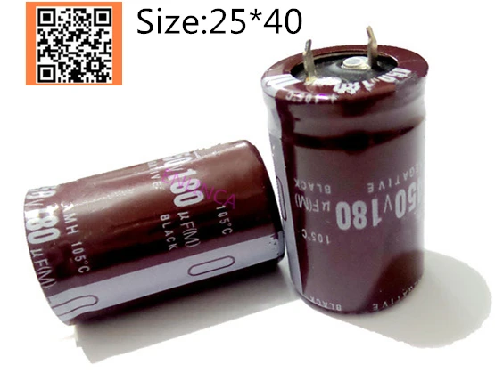 

1pcs/lot 450V 180UF 450V180UF aluminum electrolytic capacitor size 25*40 180uF 450V 20%