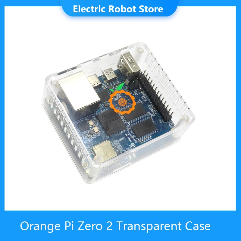 Caso transparente do abs do caso do pi zero 2 alaranjado, pi ambiental transparente da matéria prima do abs