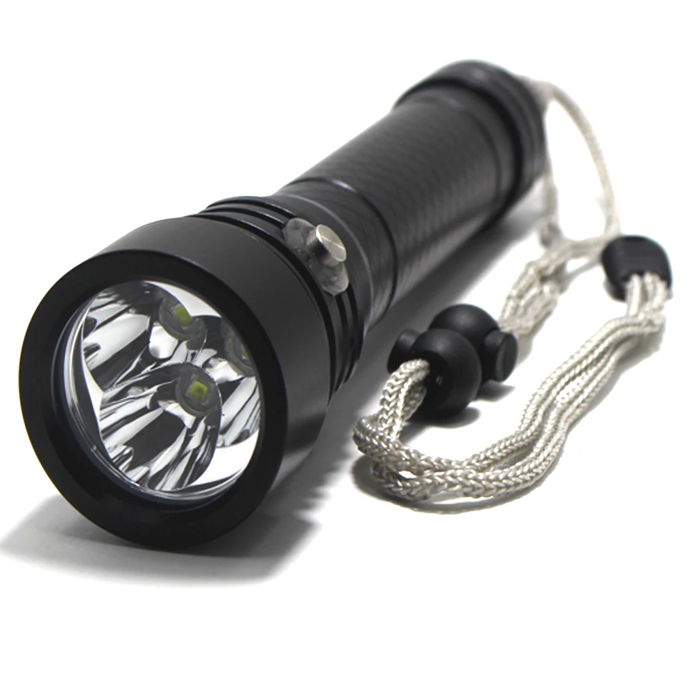 Linterna LED superbrillante de 6000 lúmenes para buceo, 4 modos, subacuática, táctica, 26650