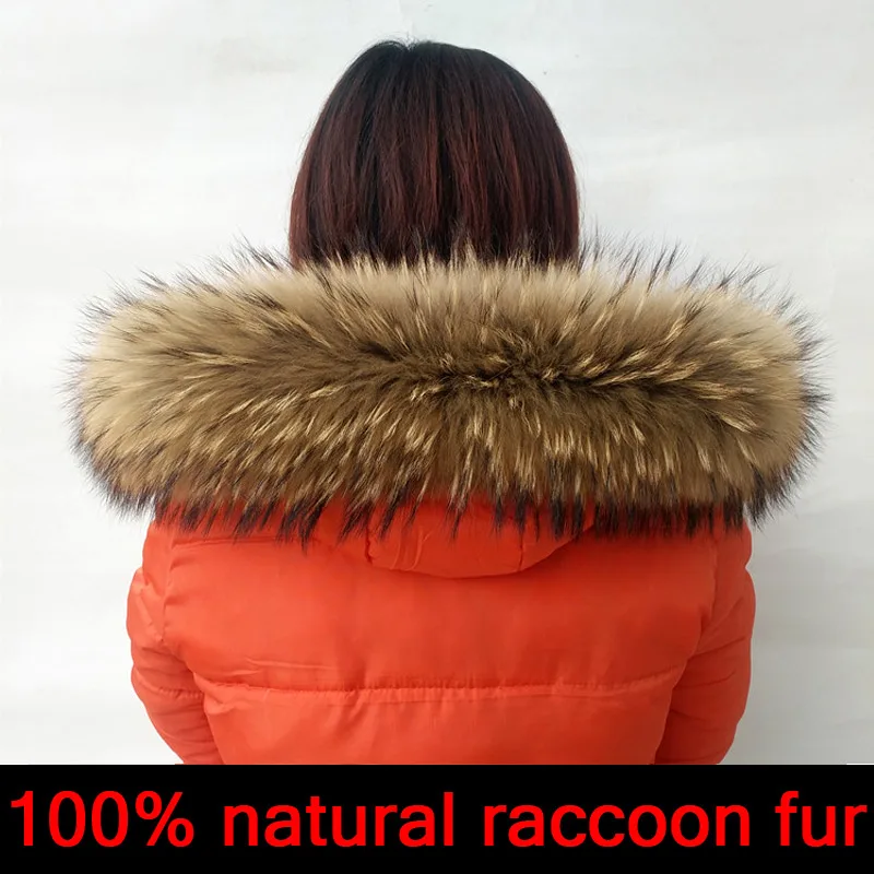 

DIY natural fur collar 5A quality real raccoon fur collar for coat scarf