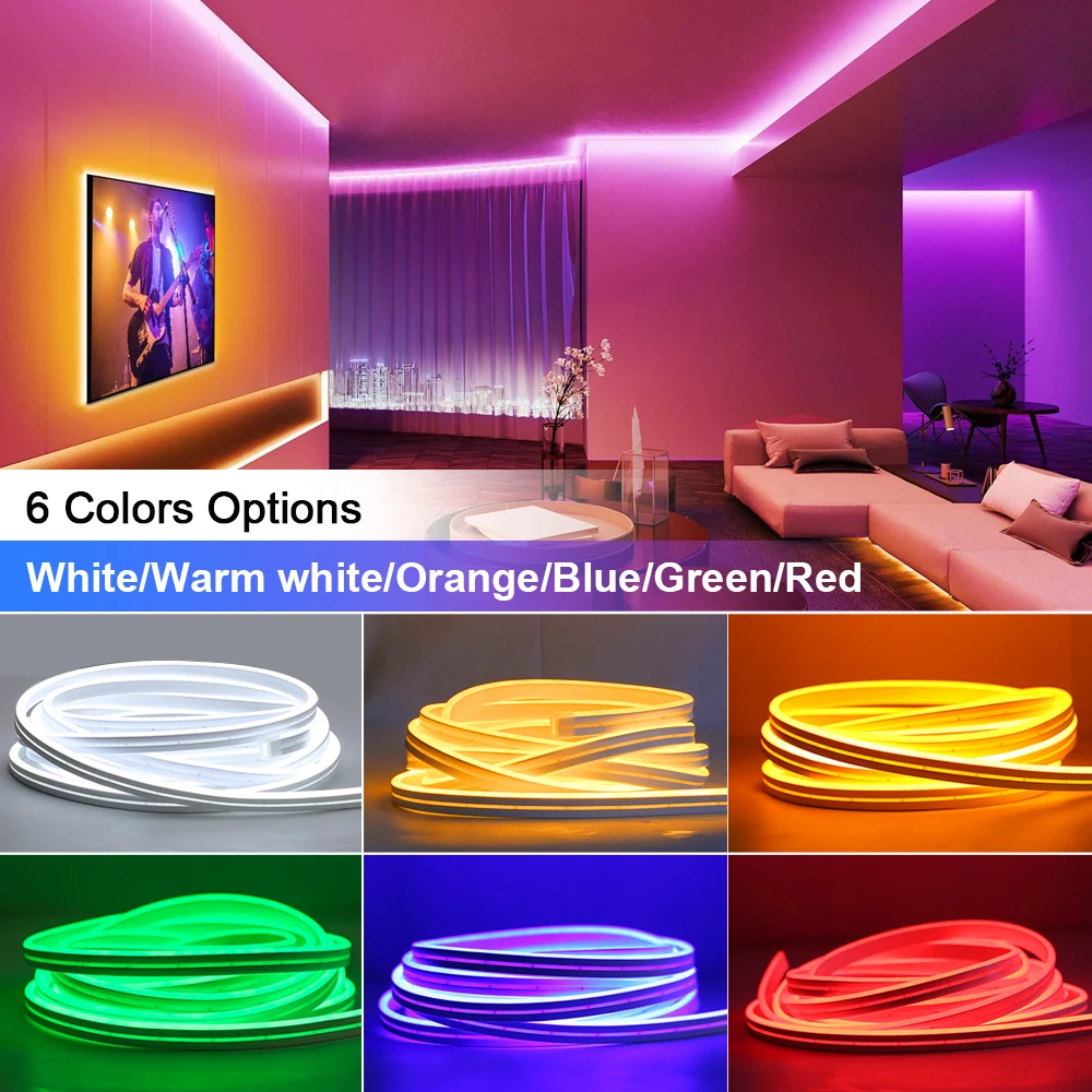 12V LED Strip Light Waterproof IP65 Outdoor LED Flexible Neon Lamps 120LEDs/M Room For Home Decor DIY Holiday Christmas Lighting