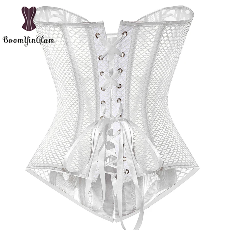 Plus Size XS To 6XL Waist Trainer Corset Overbust Sexi Translucent Corset Top Women Body Shape Wear With G String