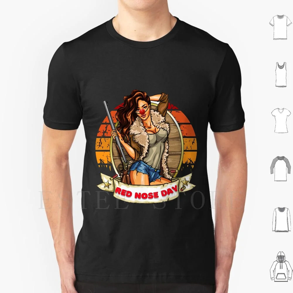 Red Nose Day , Cowboy Girl T Shirt Men Cotton 6xl Red Christmas Nose Day Xmas Red Nose Funny Santa Claus Reindeer Holiday