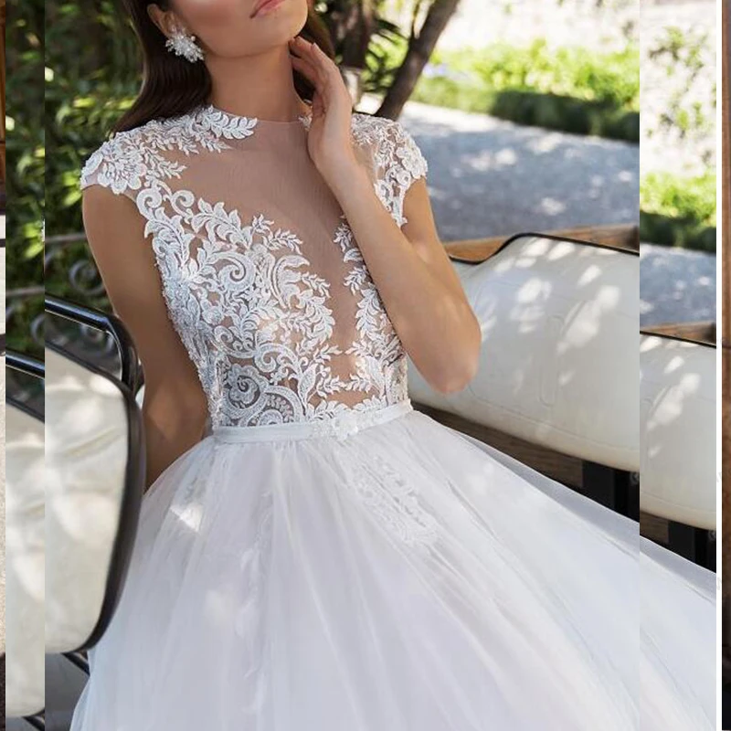 Abito da sposa Boho bohémien semplice bottone senza maniche elegante abito da sposa abito da sposa a-line aperto indietro abito da sposa su misura