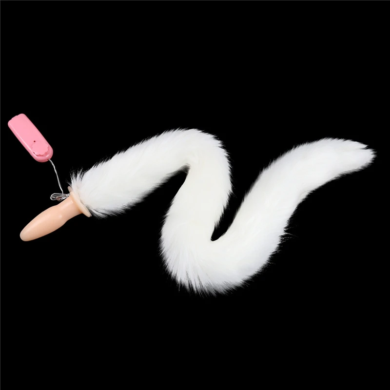 BESTCO 18+ Girl Foxy Lady 4 Set Tail Plush Anal Plug Vibration Butt Cosplay Erotic Fetish Roleplay Anus Bdsm For Adult Sex Toys