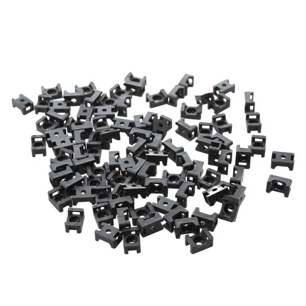 100Pcs Black 4.5mm Width Cable Tie Saddle Type Mount Base Wire Holder USB Charging Data Line Cable Winder Universal image 6