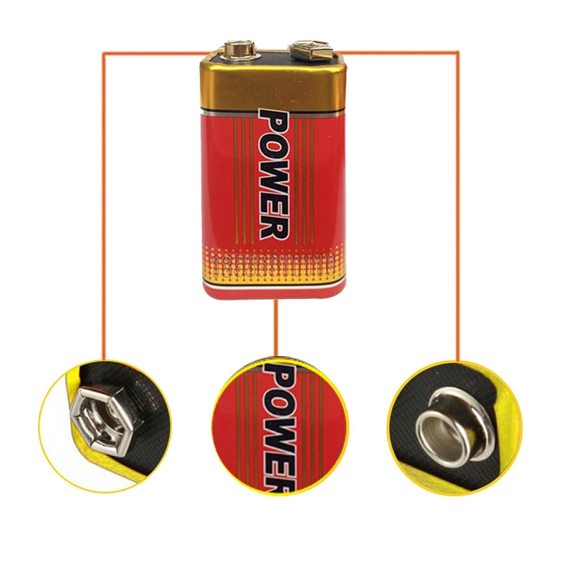 Quality Goods 6F22  6pcs  9V 200 min mAh 100% Original 6LR61 MN1604 9V Block Heavy Duty Cell Battery