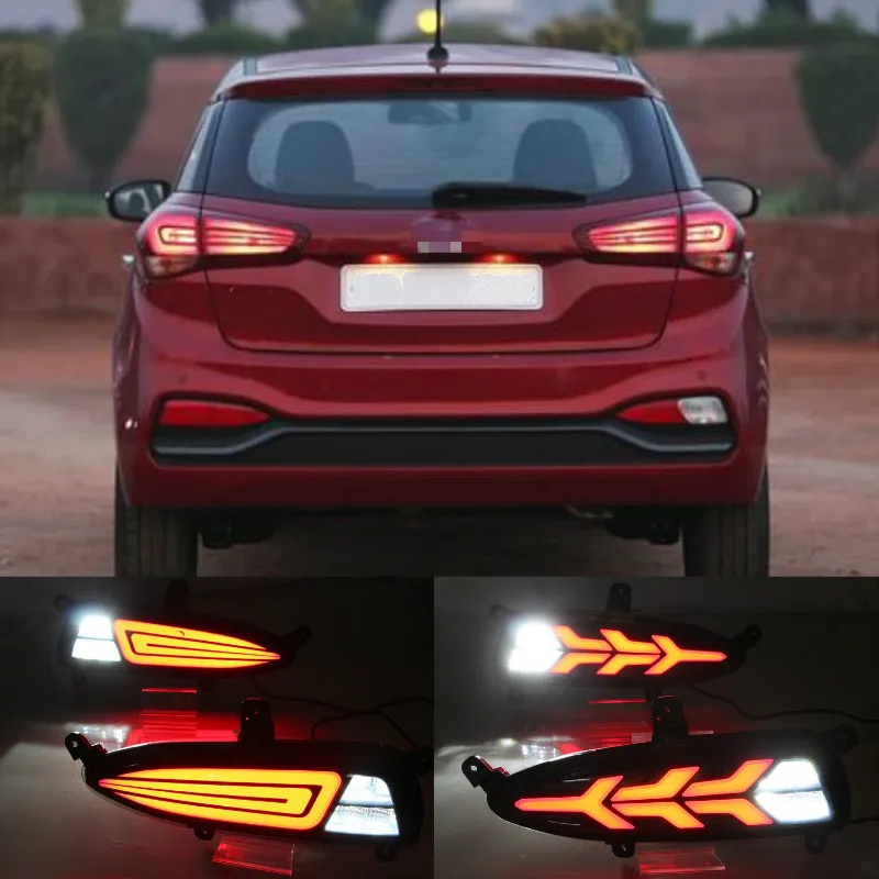 

2PCS For Hyundai I20 2018 2019 Multi-function LED Reflector Lamp Rear Fog Lamp Bumper Light Brake Light Auto Bulb Reverse Light