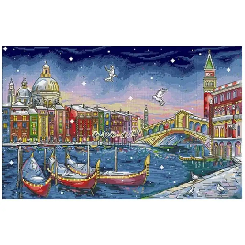 

Venice Holiday scenery patterns Counted Cross Stitch 11CT 14CT 18CT DIY Chinese Cross Stitch Kits Embroidery Needlework Set