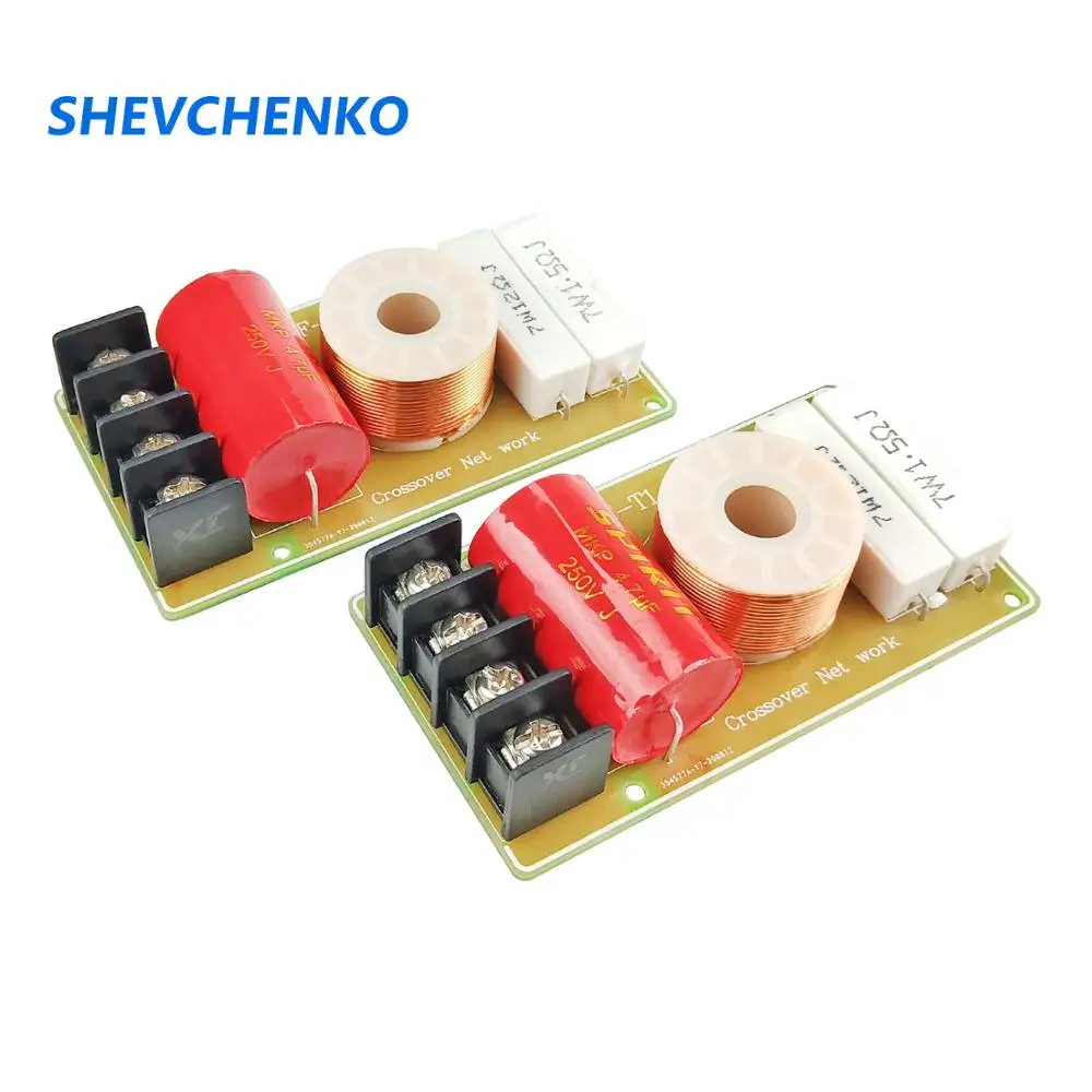 

SHEVCHENKO Pure Tweeter Speaker Crossover 2.2KHz Treble Frequency Divider For 4-8 Ohm Home Audio Tweeter Unit 2pcs