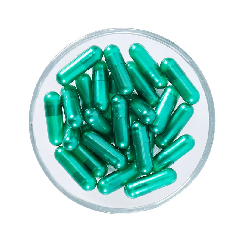 1000 pezzi di dimensioni Standard 00 # capsule vuote di gelatina dura verde, capsule di gelatina vuote medicinali, capsule unite o separate