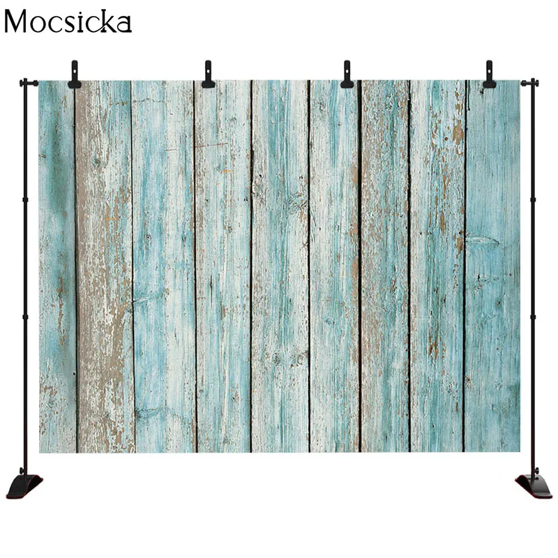 MOCSICKA Wooden Board Photophone For Food Texture Planks Baby Shower Backdrops Photography Backgrounds Newborn Kids Photocall