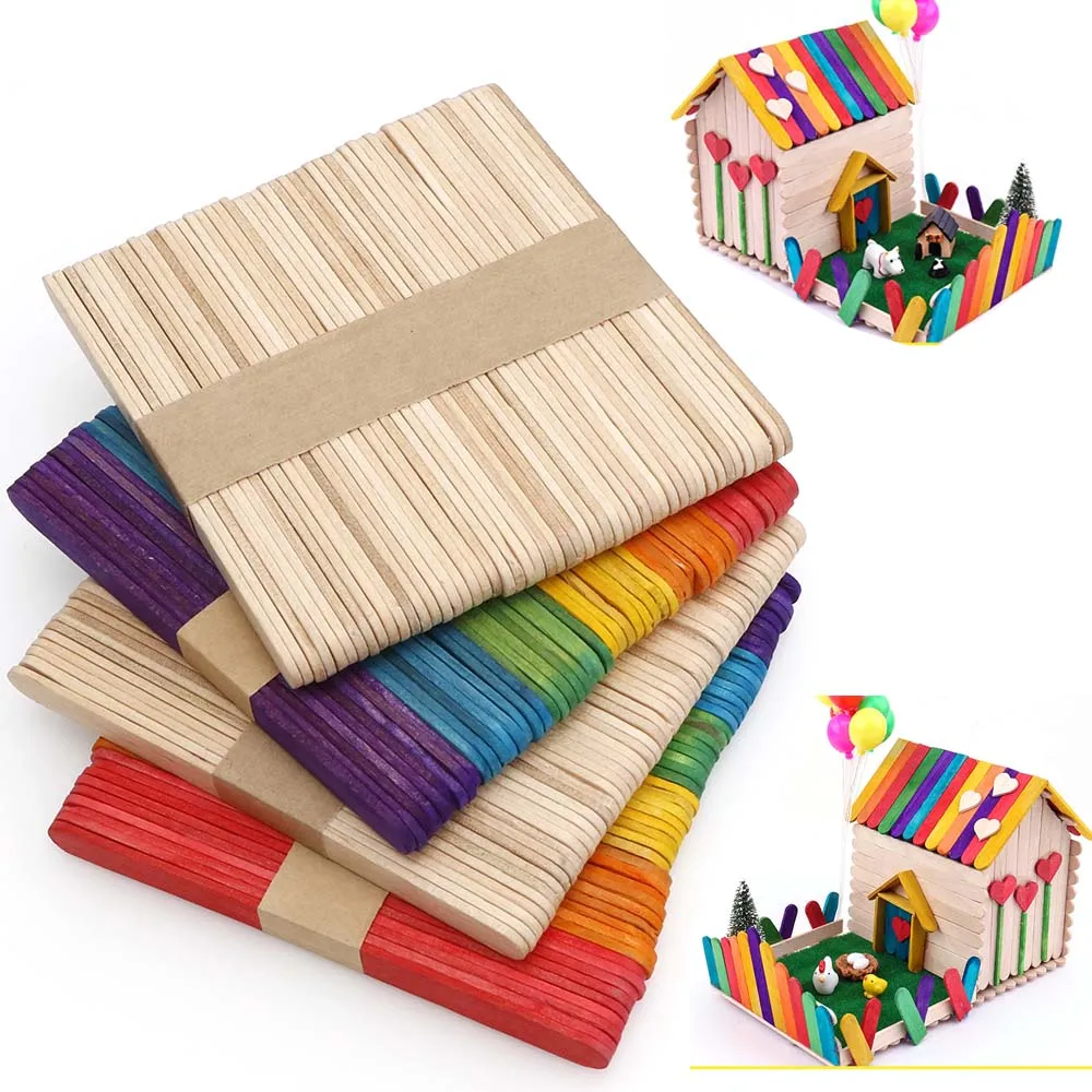 

50Pcs/lot DIY Craft Toys Colorful Natural Wood Counting Sticks Montessori Preschool Counting Math Educational Toys For Children