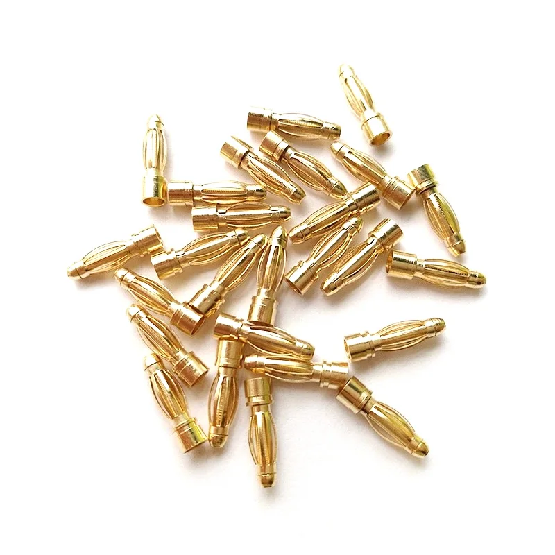 10 Pairs 2.0mm 3.0mm 3.5mm 4.0mm 8.0MM Gold Plated Bullet Banana Plugs Male Female Connectors with 20CM Heat shrinkable tube