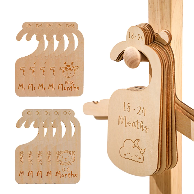 

4/7/11Pcs Newborn Supplies Baby Closet Dividers Wood Nursery Closet Clothes Organizers Baby Wardrobe Divider New Mom Gift