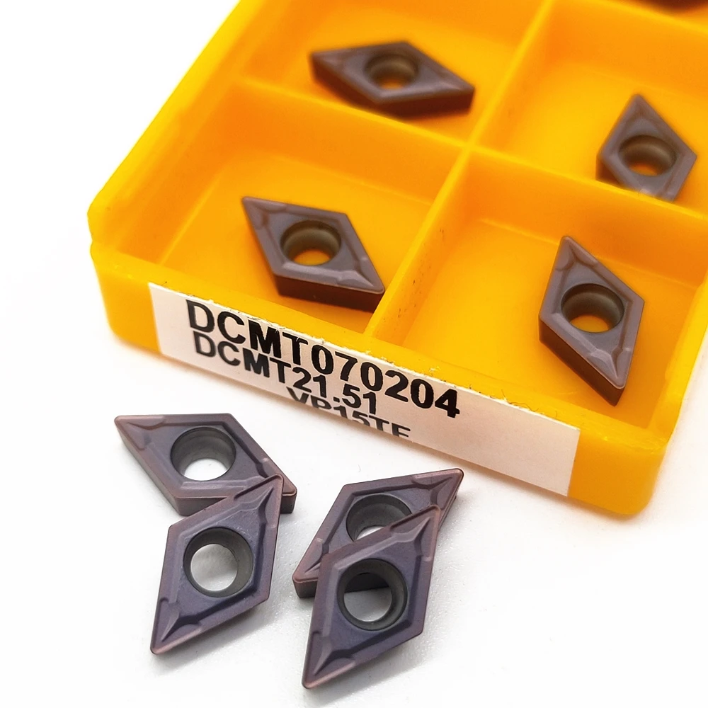 10 pz inserto in metallo duro CCMT060204 VP15TF UE6020 US735 DCMT070204 VP15TF UE6020 US735 strumento di fresatura rotondo interno utensile tornio lama CNC