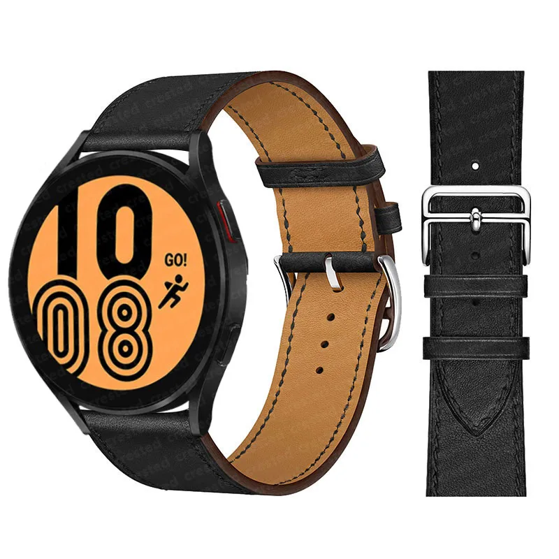 20mm 22mm Leather Strap For Samsung Galaxy watch 7 6 4 classic 5 pro Active 2/3/46mm/S3 Bracelet Huawei watch GT 4 3 2 Pro band