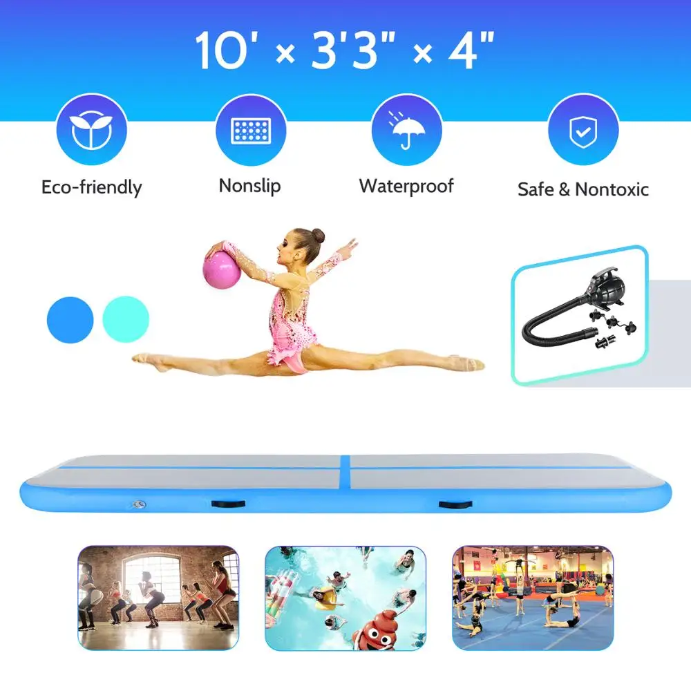 

10ft Inflatable Air track Mat Inflatable Gymnastics Tumbling Training Board with Electric Pump