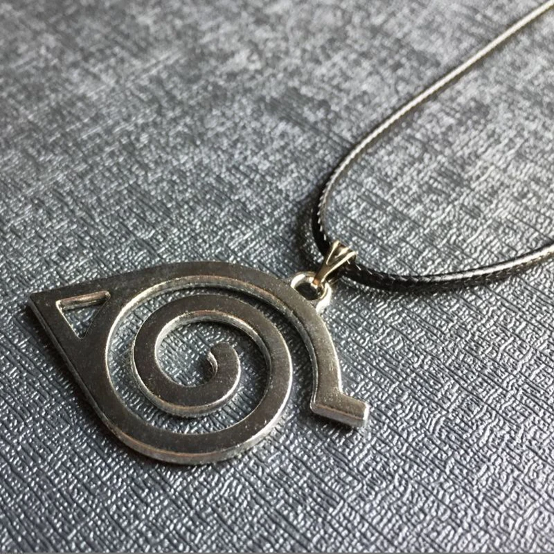 Shippuden Hidden Leaf Village Emblem Symbol Necklace Jewelry Uzumaki Cosplay Prop Convention Accessory