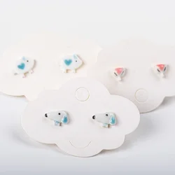 DIY Small Ceramic Stud earrings Flower Geometric Animal Stud Earrings earring for woman jewelry accessories wholesale #LY525