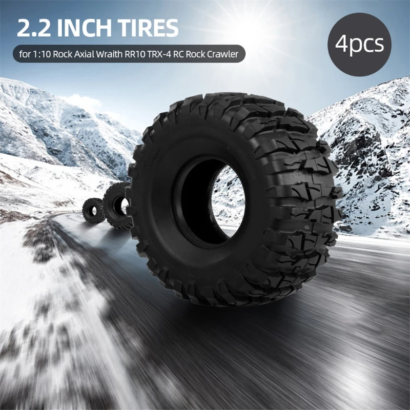 2.2 inch H shaped Tyre Rock Crawler for 1:10 Rock Axial Wraith RR10 TRX-4 RC Rock Super Grip Rock Crawler Tire Wheel Rim