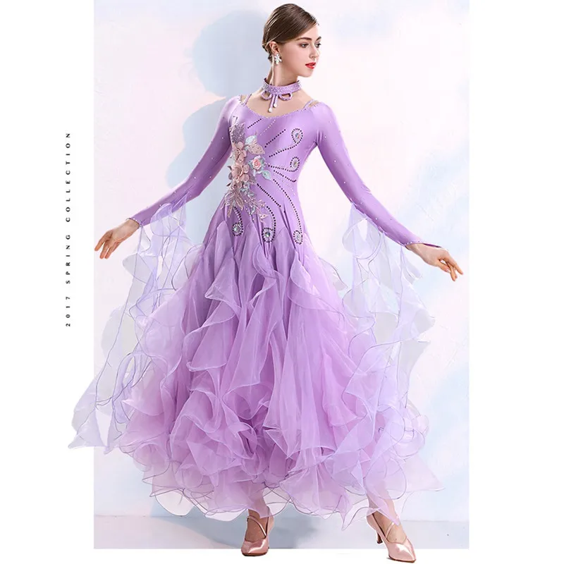 V Neck Fluffy Hemline Green Standard Ballroom Dress For Ballroom Dance Competition Dress For Dancing Clothes Rumba Dance Wear