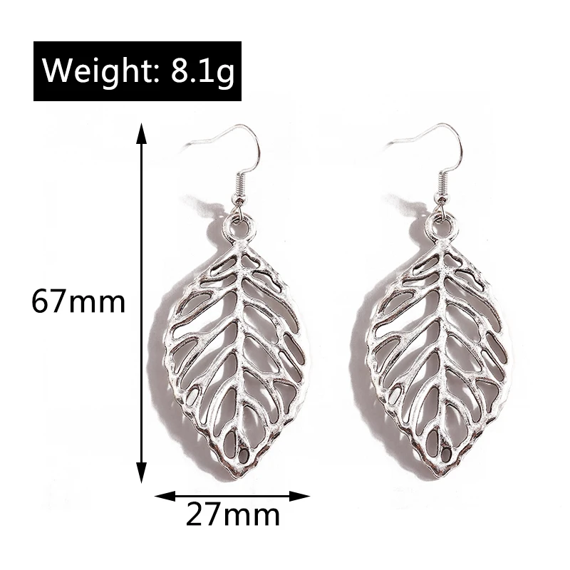 Aihua Vintage böhmischen tibetischen Silber Ohrringe für Frauen ethnischen Metall geschnitzte Herz Blume Eule Elefant Ohrringe Boho Schmuck – Detail 5