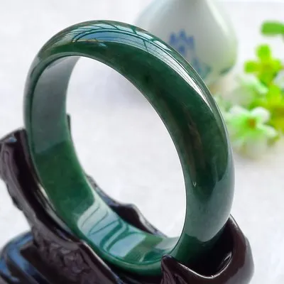 

Zheru Jewelry Natural Burmese Jadeite Dark Green 54-64mm Bracelet Elegant Princess Jewelry For Mom For Girlfriend