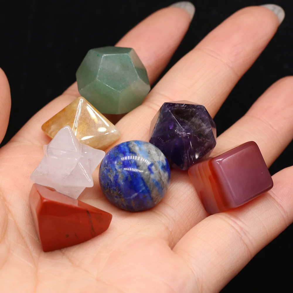 New Crystal Merkaba Natural Stone Merkabas Wiccan Reiki Healing Chakra Gem Statue DIY Jewelry Home Decoration Collect Gifts 7PCS