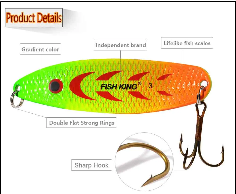 NGB 1 Stück 18g 28g Spinner Angelköder Metallköder Löffelköder Angelzubehör Vissen Pesca Pailletten Einzelhaken – Detail 1