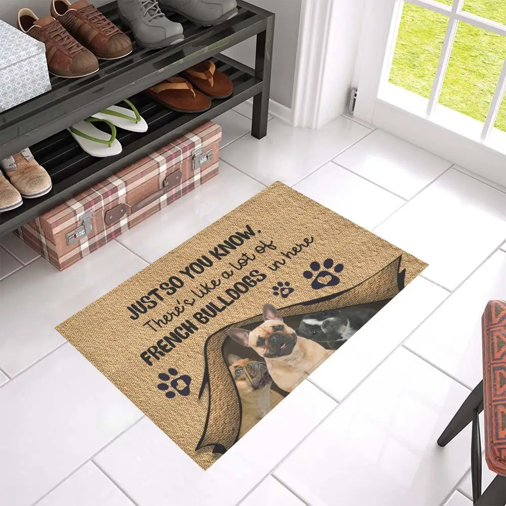 

CLOOCL Just So You Know French Bulldog Doormat Decor 3D Non-slip Absorbent Carpet for Bathroom Kitchen Doormat Drop Shipping