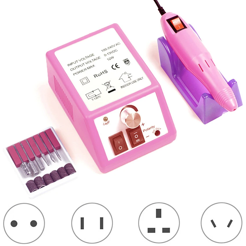Trapano per unghie apparecchio elettrico per frese per Manicure Set di punte per trapano Gel per rimozione di cuticole macchina per Pedicure Nail Art