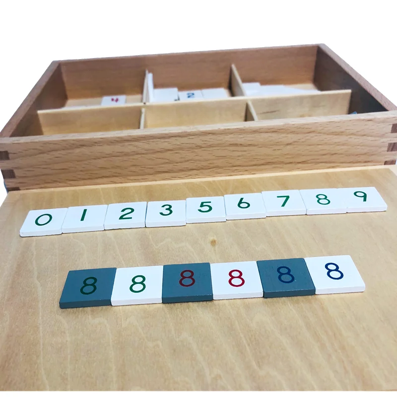 Giocattoli matematici Montessori Scatola di piastrelle con numeri in legno per scacchiera Moltiplicazione Risorse didattiche Materiali matematici elementari