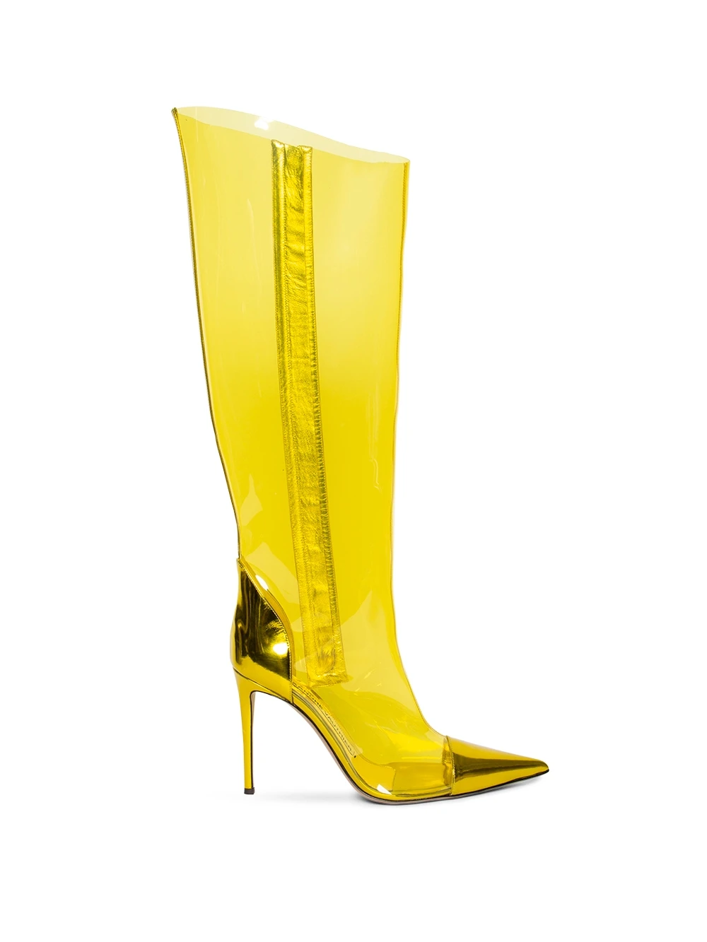 

PVC Transparent Over The Knee Boots 2025 Spring Knee High Boots for Woman Thick Heels Long Boots Pointed Toe Gladiator Booties 3