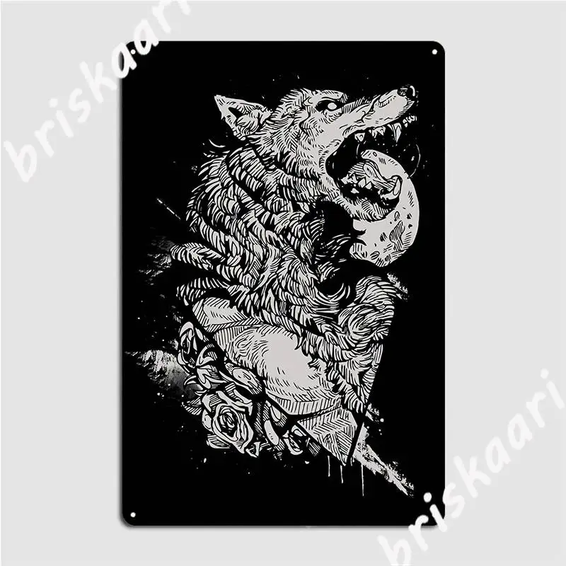 Werewolf Therewolf Metal Sign Wall Mural Living Room Personalized Wall Decor Tin Sign Poster