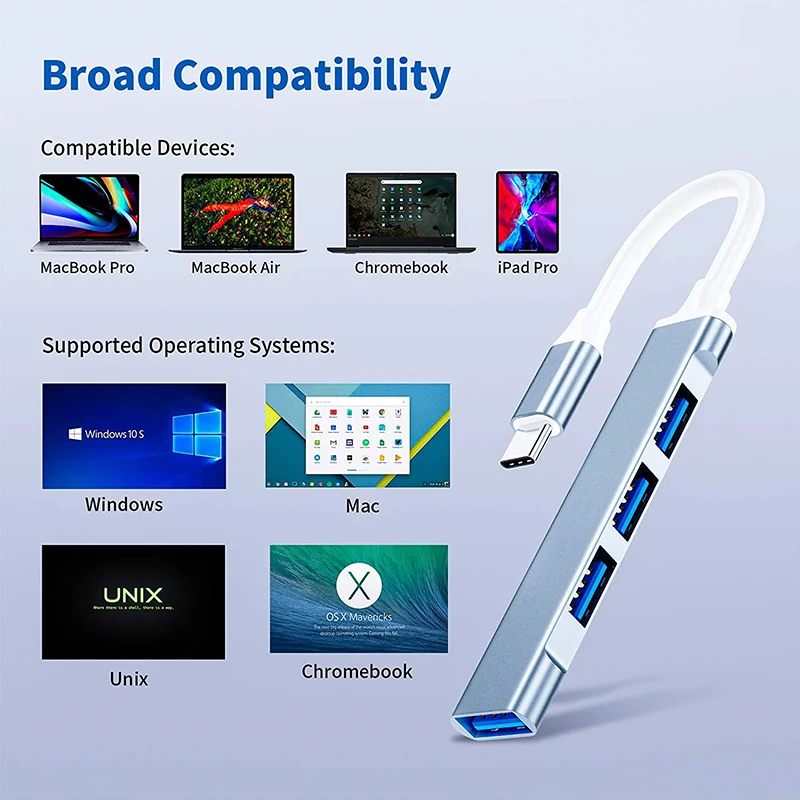 Usb-хаб 3,0 Otg Тип C 3,1 мульти 4 порта ноутбук ПК компьютер аксессуары для Macbook Pro Air разветвитель адаптер удлинитель гаджеты