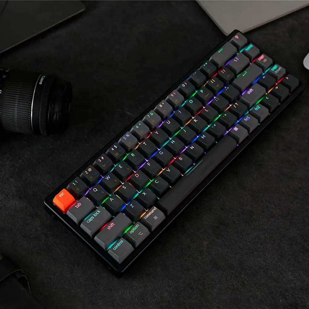 Keychron K6 W 68-Key Hot Swappable USB Bluetooth Computer Mechanical Keyboard, Aluminum Frame RGB Backlit Gateron Switch