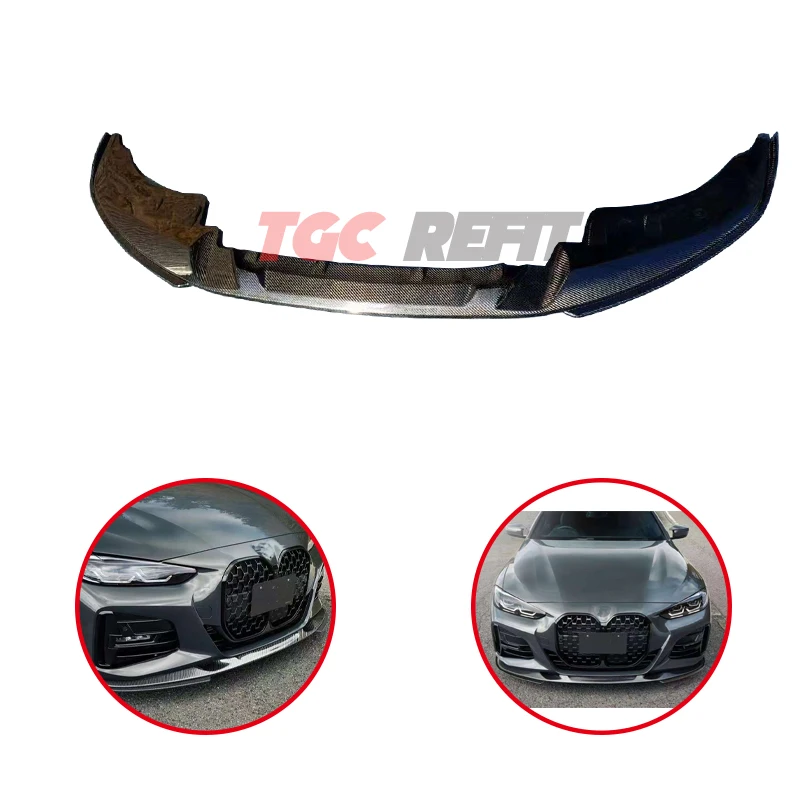 

For Bmw 21 New 4-series G22 G23 Carbon High Quality Front Spoiler Front Bumper Lip Chin Real Carbon Fiber Lip Suitable Front Lip