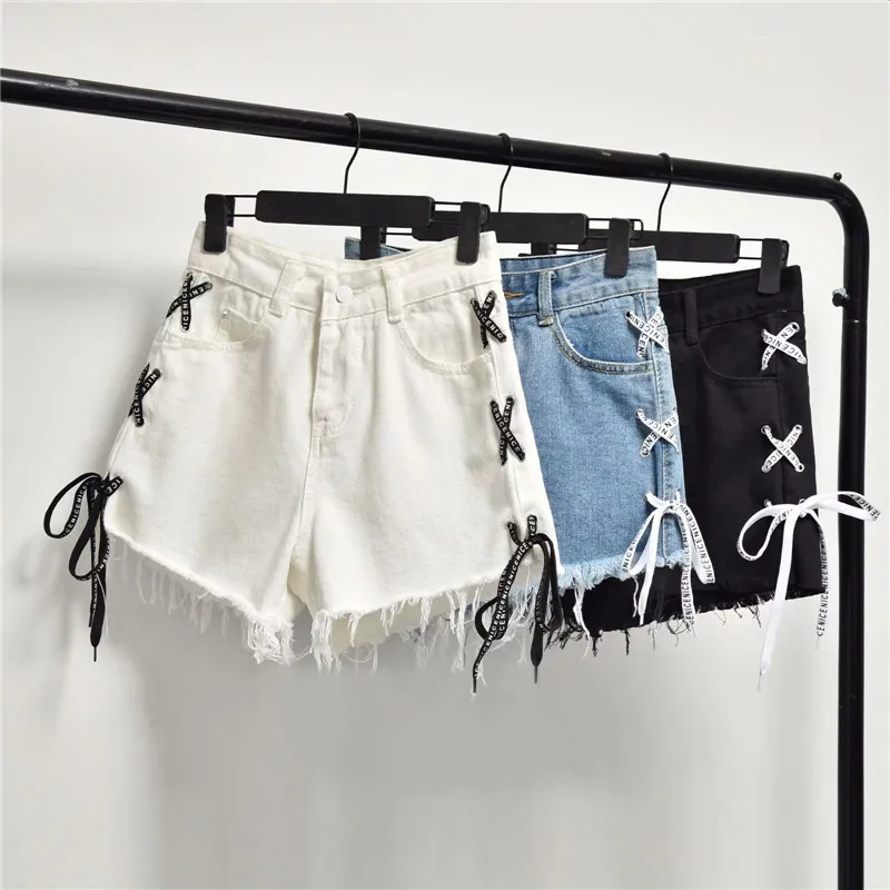 

Summer Large Size Korean Casual Woman Denim Shorts Ladies High Waist Jeans Shorts Mujer Mini Skinny Sexy Club DJ Dance Shorts