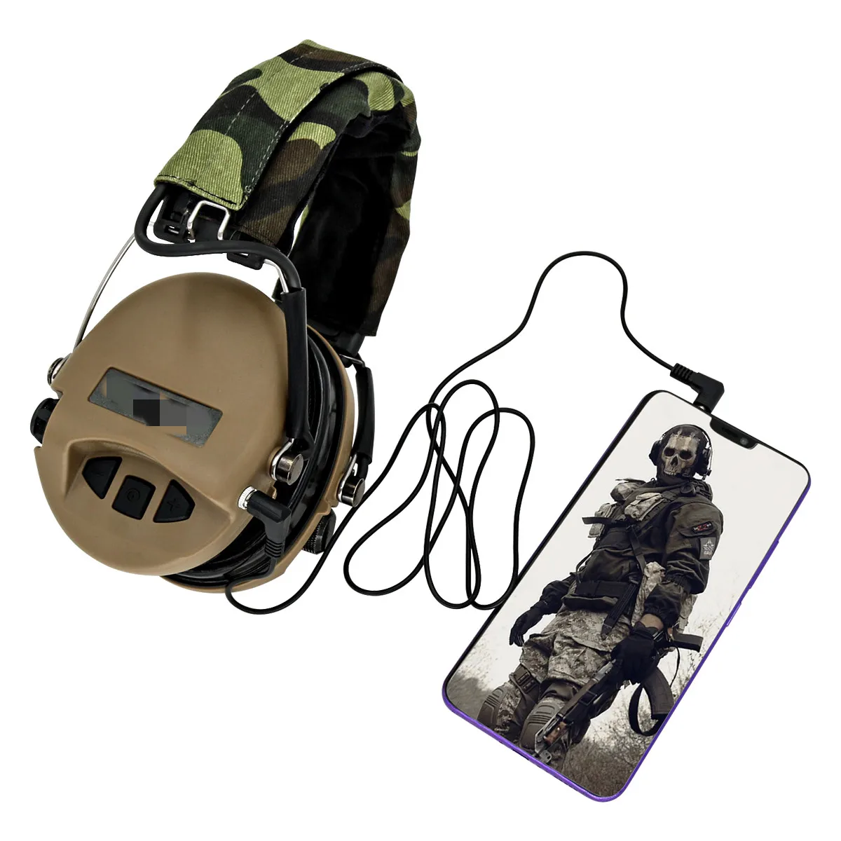 

TCIHEADSET Tactical Headset Airsoft MSASordin Headphone Noise Reduction Shooting Hunting Hearing Protection Electronic Earmuffs