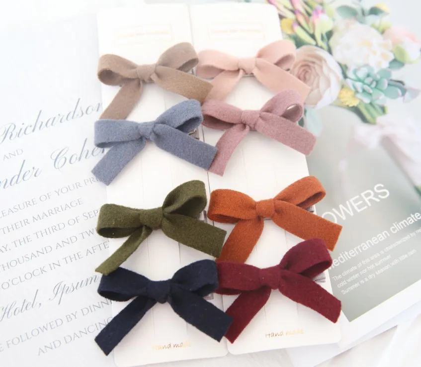 4pcs/set Japan and Korea Kids Girls Hair Accessories Temperament  Woolen Hair Clip for Fashion Sweet Girl Women Hairpins J253