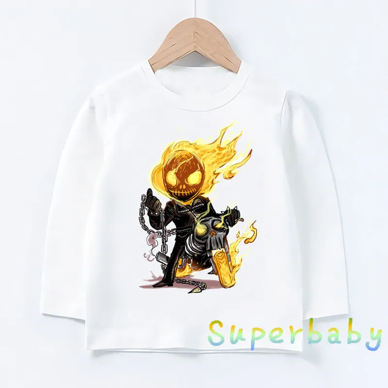 

Children Movie Ghost Rider Print T shirt Baby Boys Girls Cartoon Funny Tops Kids Long Sleeve T-shirt,LKP5197